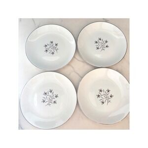 Salem‎ England Whimsey International Ironstone Plates Set of 4 Floral Blue Brown